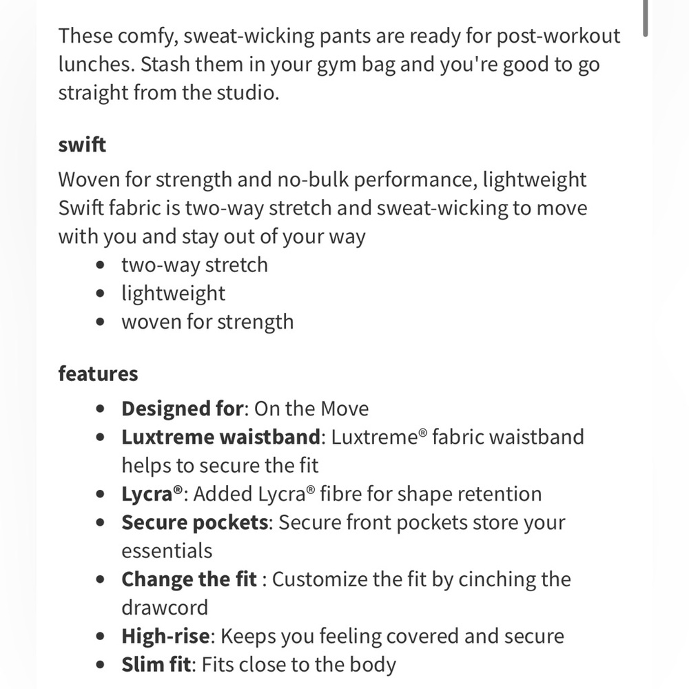 Lululemon Beyond the Studio Pant SlimCafe Au Lait size 6 - Picture 4 of 5